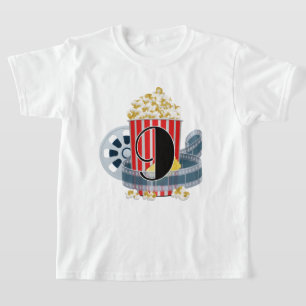 unisex age nine Birthday popcorn movie  T-Shirt