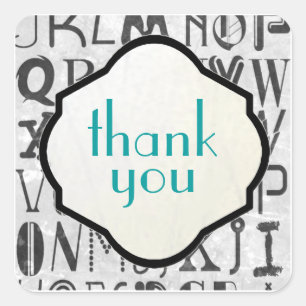 Unisex Alphabet Art "Thank You" Stickers