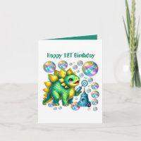 Unisex baby's first Birthday dinosaur bubbles