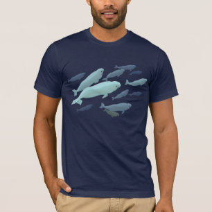 Unisex Beluga Whale T-Shirt Cute Whale Art Shirts