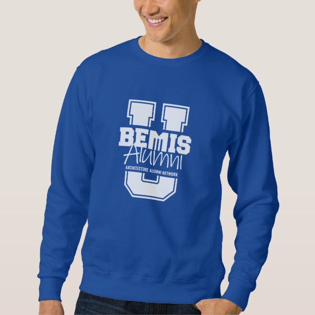 Unisex Blue "Bemis U." Sweatshirt - Dark Colors (Front)