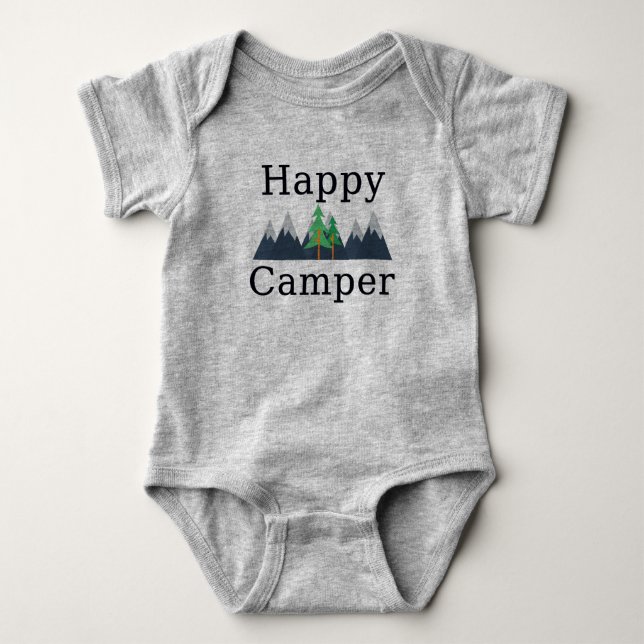unisex camp bodysuit romper hipster cute outdoors (Front)