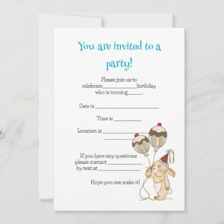 Unisex Child Birthday Invitation. Invitation