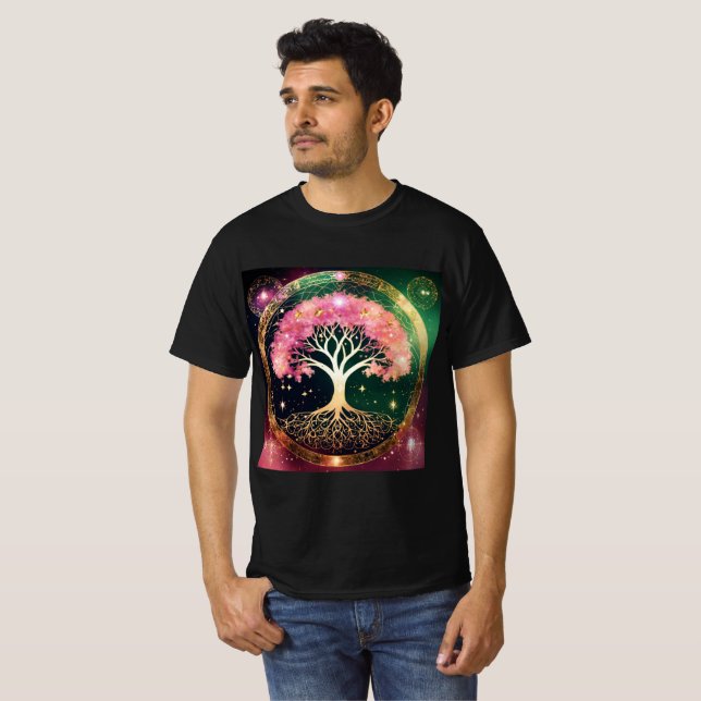 Unisex Cotton Universe Tree T-Shirt (Front Full)