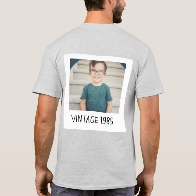Unisex Custom Vintage Photo And Year Shirt  (Back)