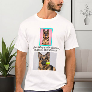 Unisex Funny Dog Photo Work White T-Shirt - Tee 