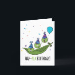 Unisex Funny Humor Peas In Pod Pun Birthday Card<br><div class="desc">Funny humor peas in a pod birthday card. Perfect for male,  brother,  friend,  son,  female,  sister,  daughter. Exclusive design to the Green Elephant Cards brand.</div>