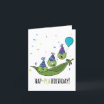 Unisex Funny Humor Peas In Pod Pun Birthday Card<br><div class="desc">Funny humor peas in a pod birthday card. Perfect for male,  brother,  friend,  son,  female,  sister,  daughter. Exclusive design to the Green Elephant Cards brand.</div>