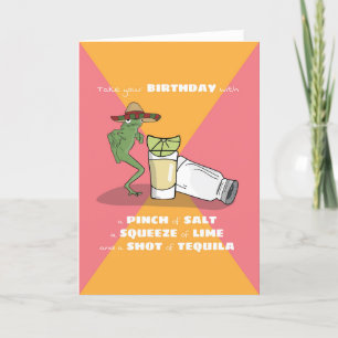 Unisex Funny Humour Shot of Tequila Birthday Card