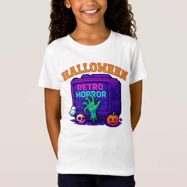 Unisex Halloween Pixel Apparel Retro male female T-Shirt (Front)