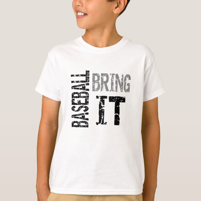 Unisex Kids Baseball Bring It Tee (Front)