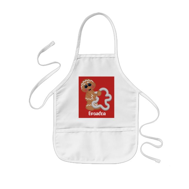 Unisex kids customisable baking gingerbread apron (Front)