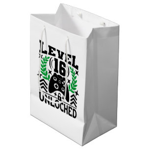 Unisex kids gamer Birthday age sixteen Medium Gift Bag