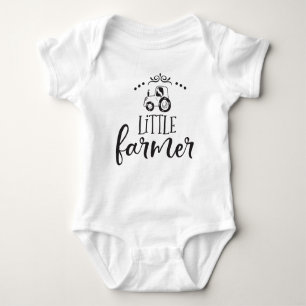 unisex little farmer word art baby bodysuit