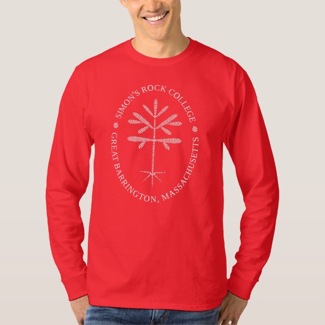 Unisex Long-sleeve T-shirt Red with White Sapling (Front)