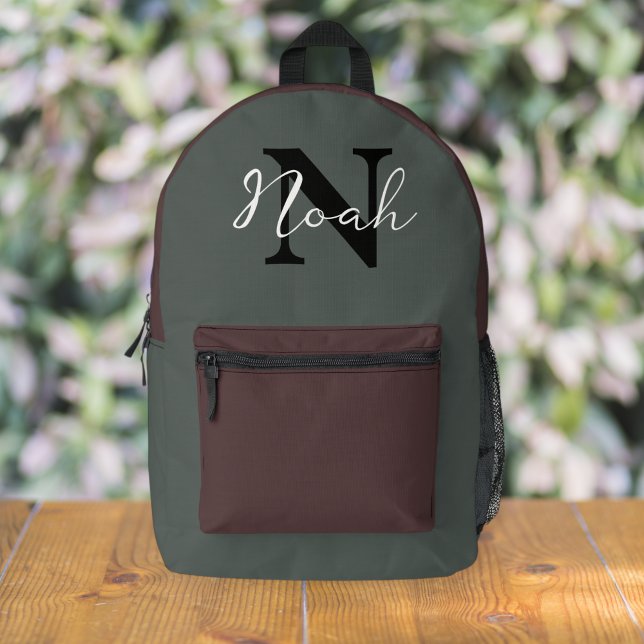 Unisex military green canvas travel backpack. printed backpack (Creator Uploaded)