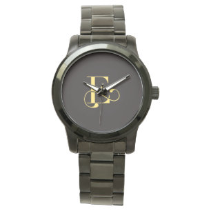 Unisex Monogram Oversize Black Bracelet Watch