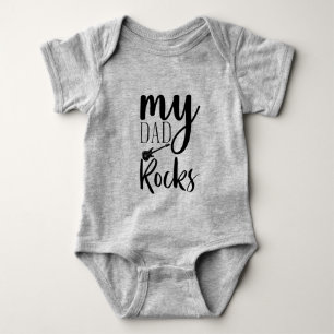 unisex my Dad rocks word art Baby Bodysuit