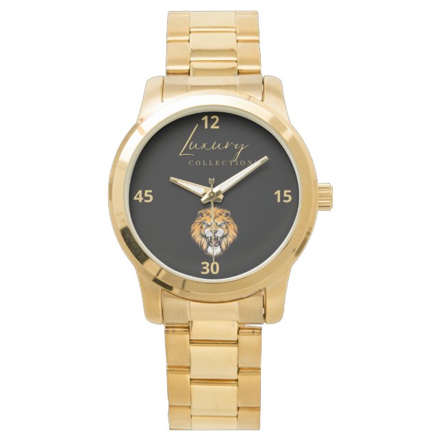 Unisex Oversized Gold Bracelet Watch (Front)