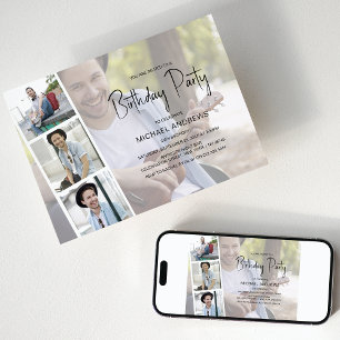 Unisex Photo Collage Birthday Invitation