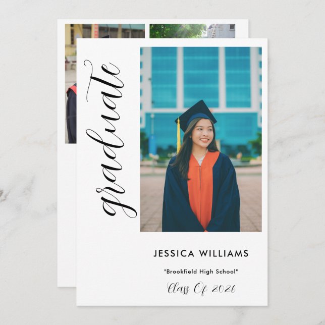 Unisex Photo Graduate Celebration Invitation (Front/Back)