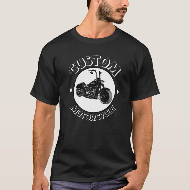 Unisex T-Shirt, black, custom motorcycle pattern T-Shirt (Front)