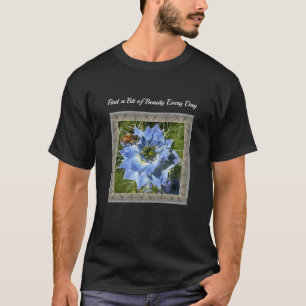 Unisex T-shirt with Blue Nigella and Bee