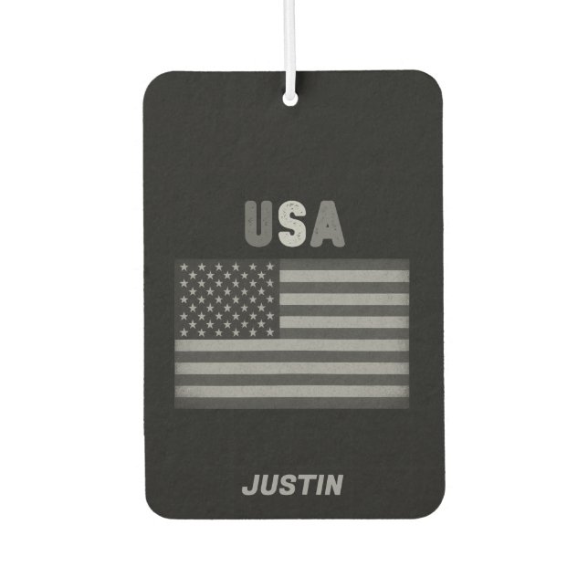 Unisex USA American Flag Retro  Car Air Freshener (Front)