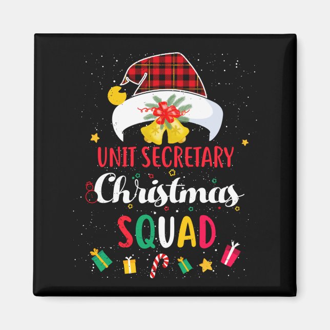 Unit Secretary Christmas Squad Santa Hat Hostal Ma Magnet (Front)