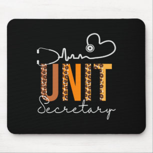 Unit Secretary Leopard Heartbeat Appreciation Wome Mouse Pad