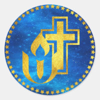 Unitarian Universalism chalice and Christian cross