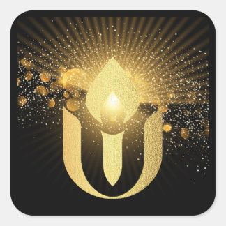 Unitarian Universalism gold glow chalice Square Sticker