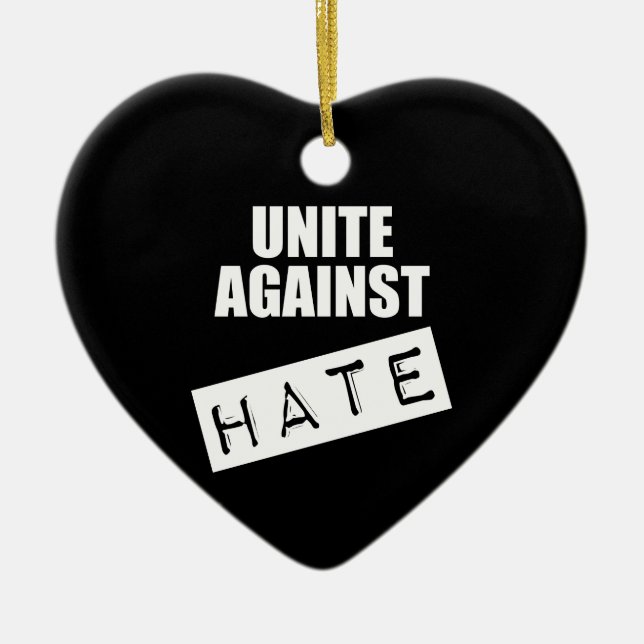 Unite Against Hate Ceramic Tree Decoration (Front)