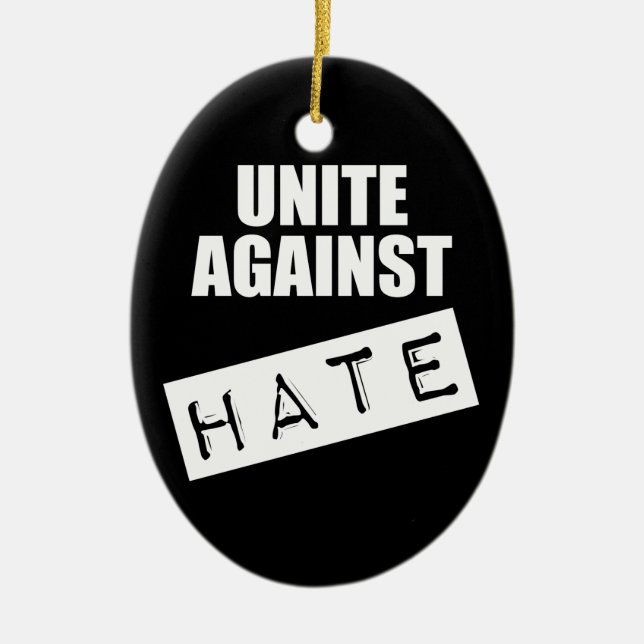 Unite Against Hate Ceramic Tree Decoration (Front)