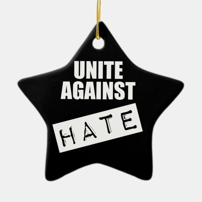 Unite Against Hate Ceramic Tree Decoration (Front)