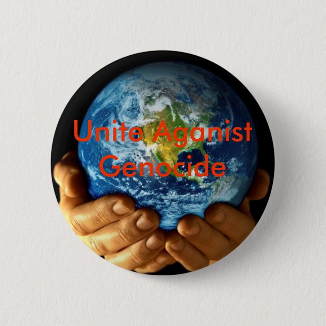 Unite Aganist Genocide 6 Cm Round Badge (Front)