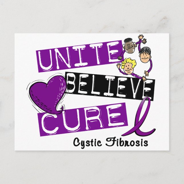 UNITE BELIEVE CURE Cystic Fibrosis Postcard (Front)