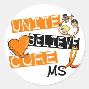 UNITE BELIEVE CURE MS CLASSIC ROUND STICKER