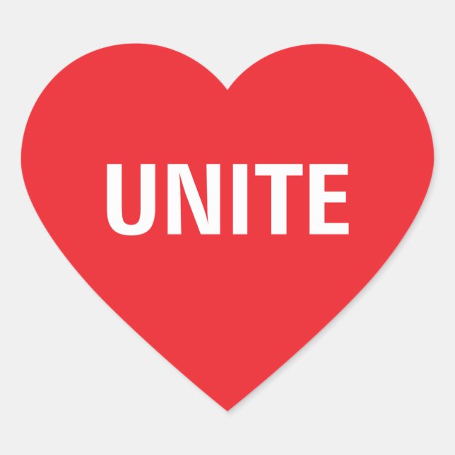 Unite Democracy Political Heart Sticker (Front)
