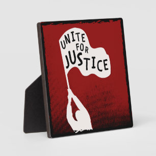 Unite for Justice! Protest Slogan Banner Plaque