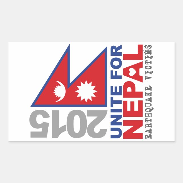 Unite For Nepal Earthquake Relief Rectangular Sticker (Front)