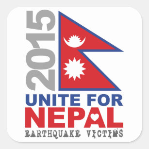 Unite For Nepal Earthquake Relief Square Sticker