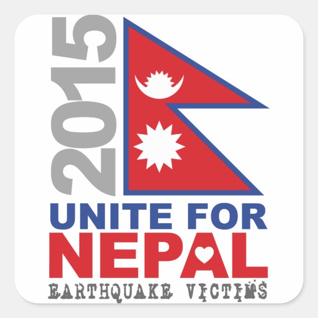 Unite For Nepal Earthquake Relief Square Sticker (Front)