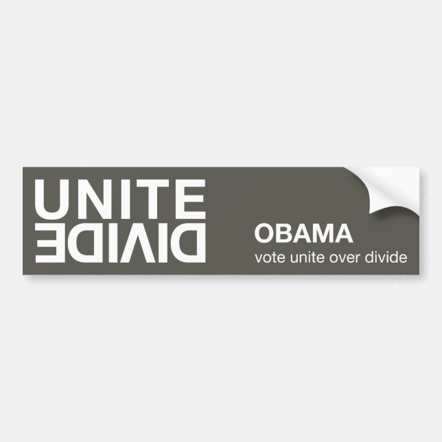 Unite Over Divide bumper sticker (Front)