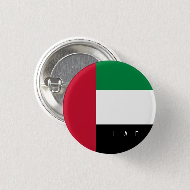United Arab Emirates 3 Cm Round Badge (Front & Back)