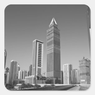 United Arab Emirates, Dubai, Dubai City. 2 Square Sticker