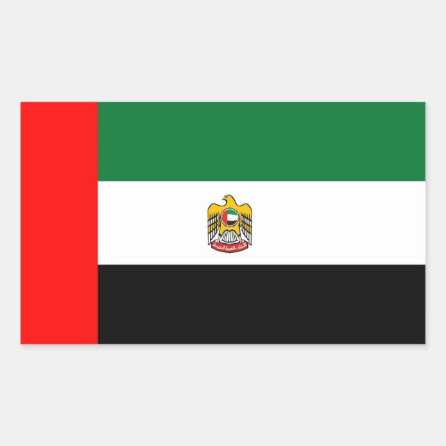 United Arab Emirates flag and emblem Rectangular Sticker (Front)