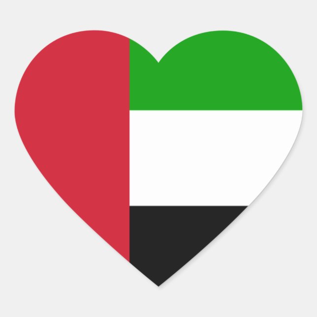 united arab emirates flag heart sticker (Front)