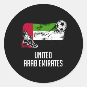 United Arab Emirates Flag Jersey Emirati Soccer Te Classic Round Sticker