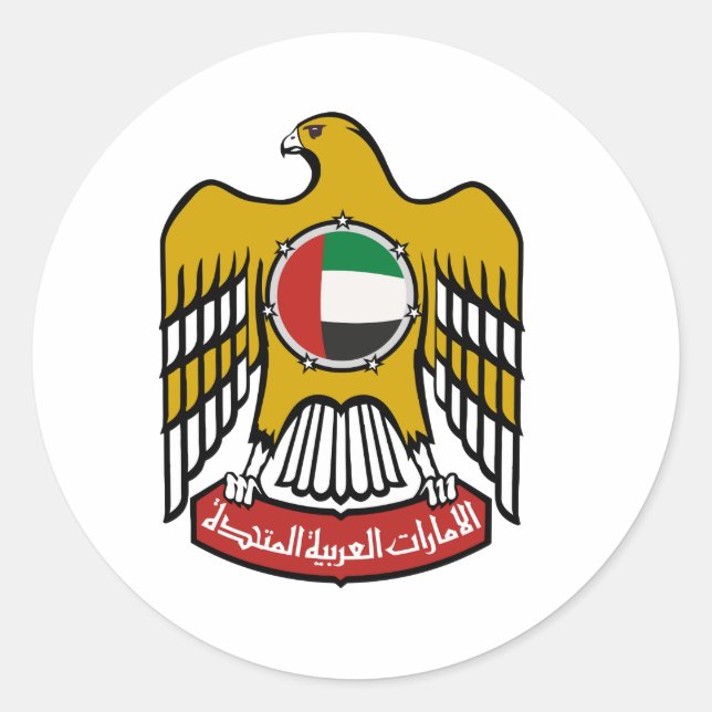 United Arab Emirates National Emblem Classic Round Sticker (Front)